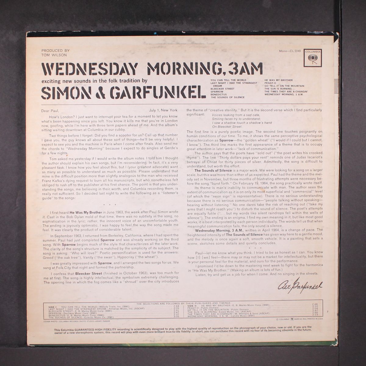 wednesday morning, 3am by SIMON & GARFUNKEL