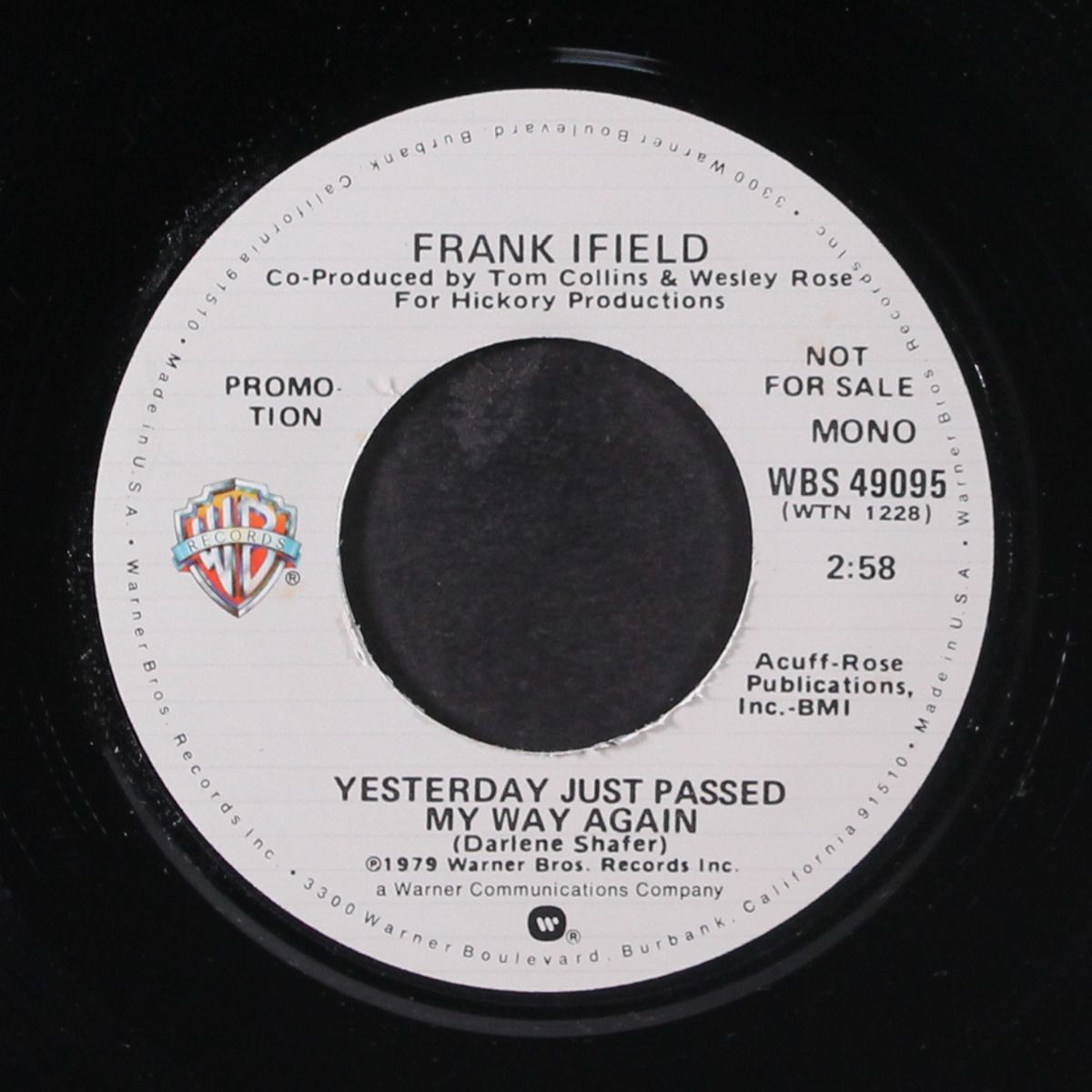 yesterday just passed my way again / mono by FRANK IFIELD