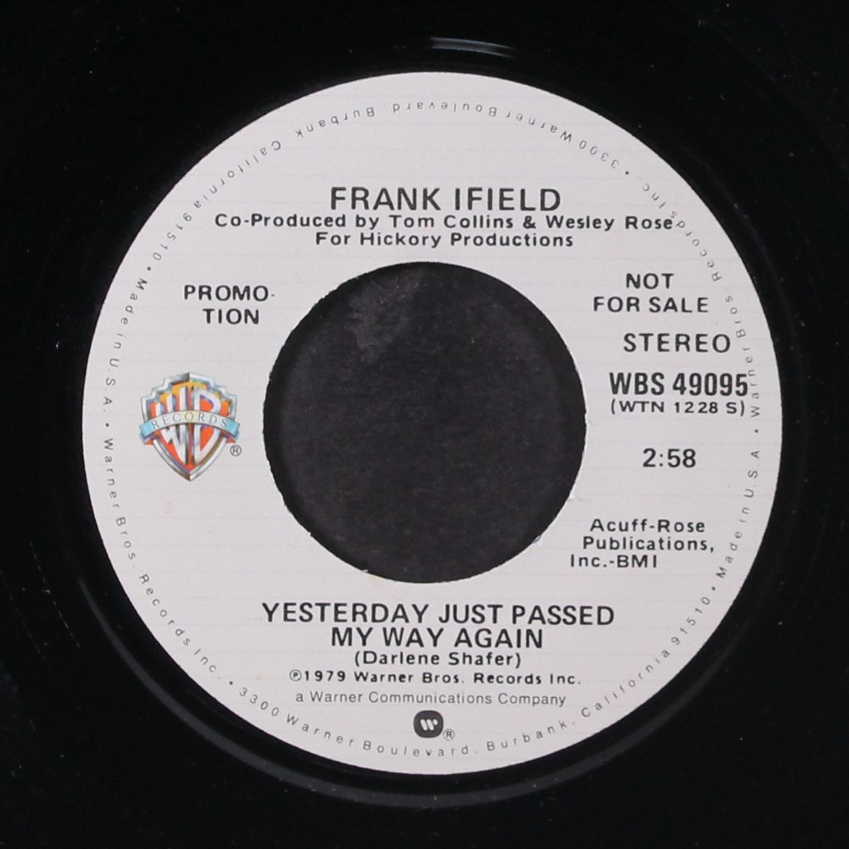 yesterday just passed my way again / mono by FRANK IFIELD