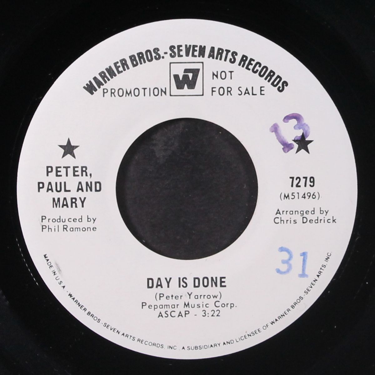 day is done by PETER, PAUL & MARY