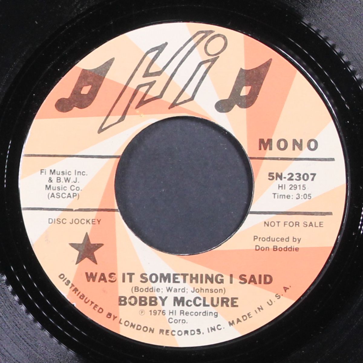 was it something i said / love trap by BOBBY MCCLURE