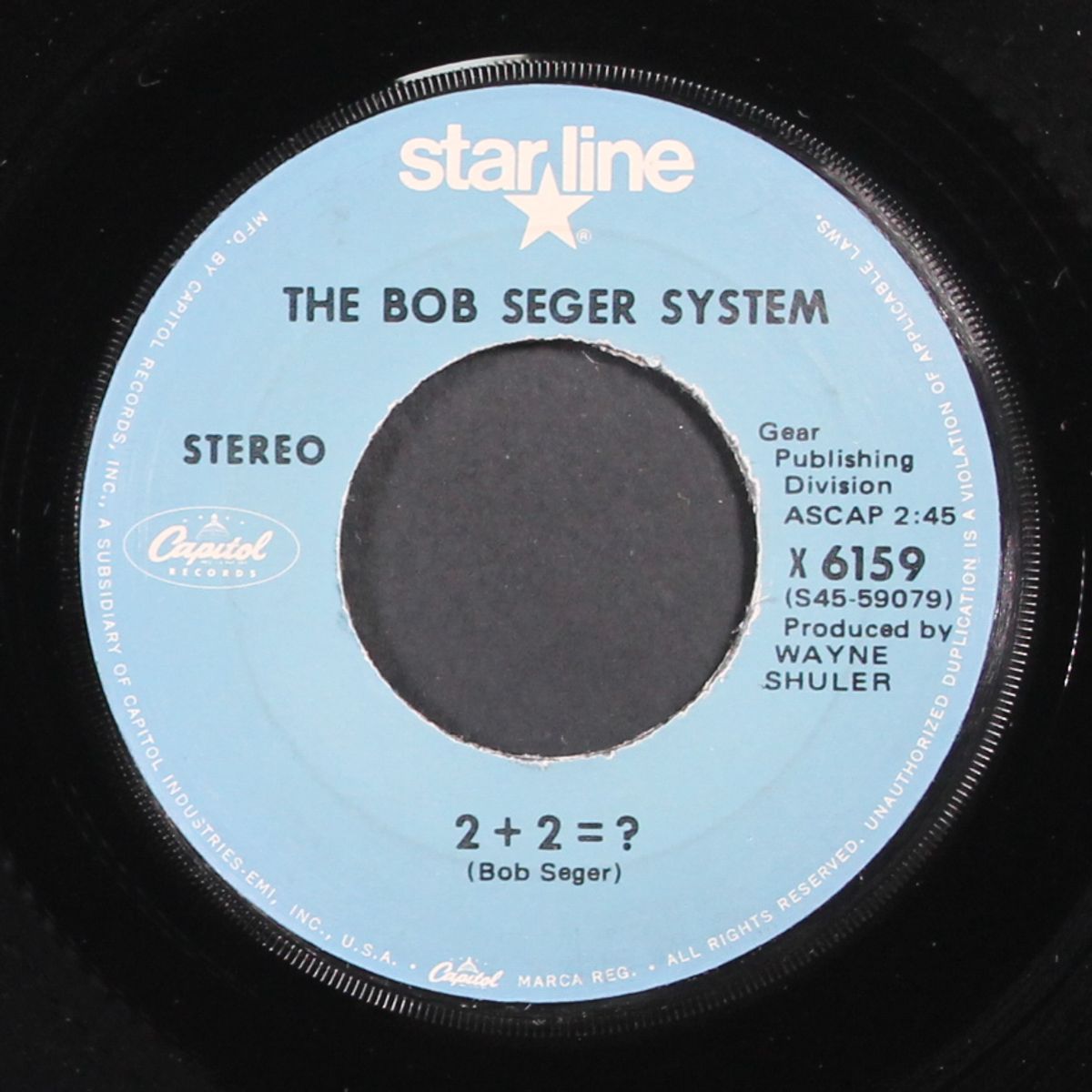 ramblin' gamblin' man / 2+2=? by BOB SEGER SYSTEM