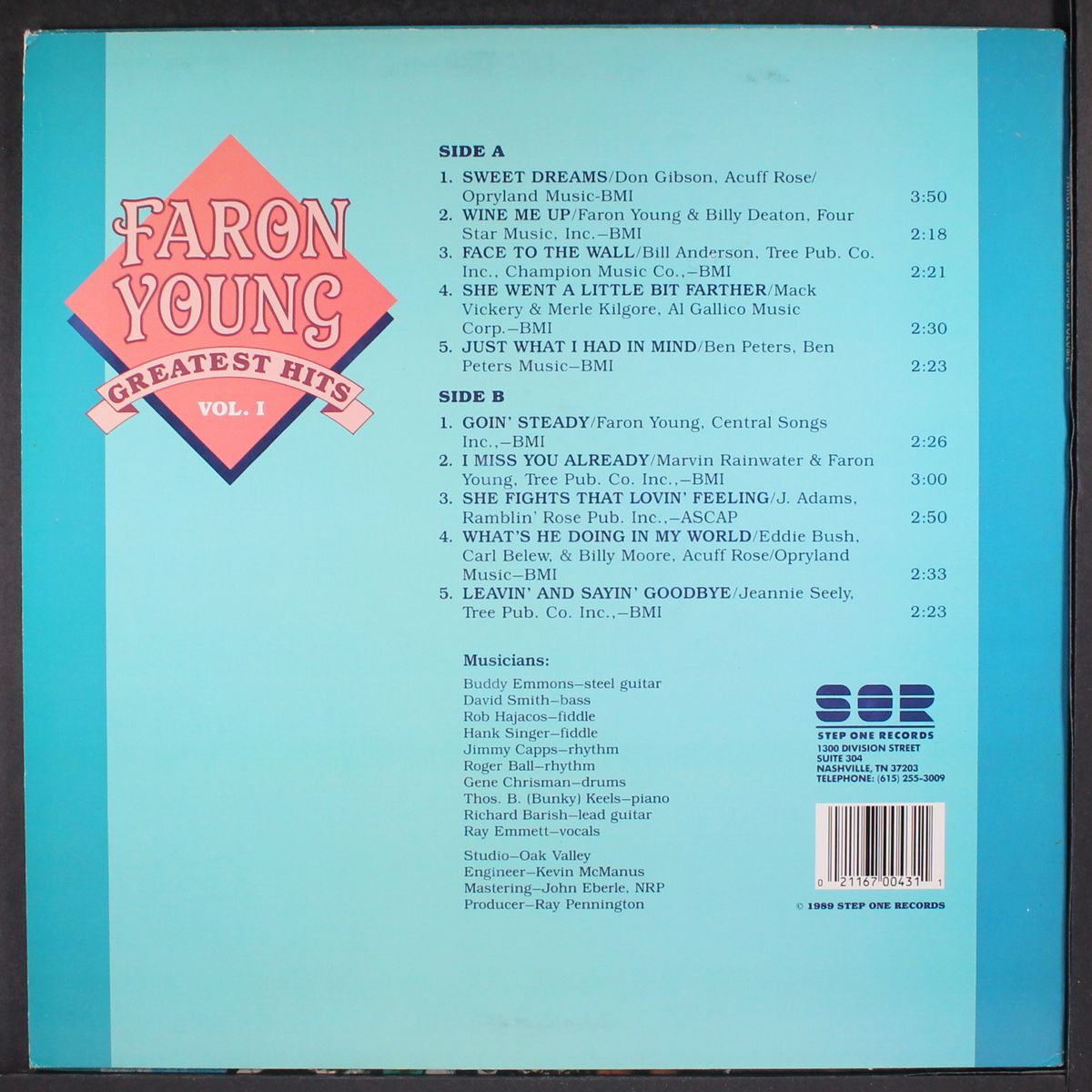"greatest hits, vo. 1" by FARON YOUNG