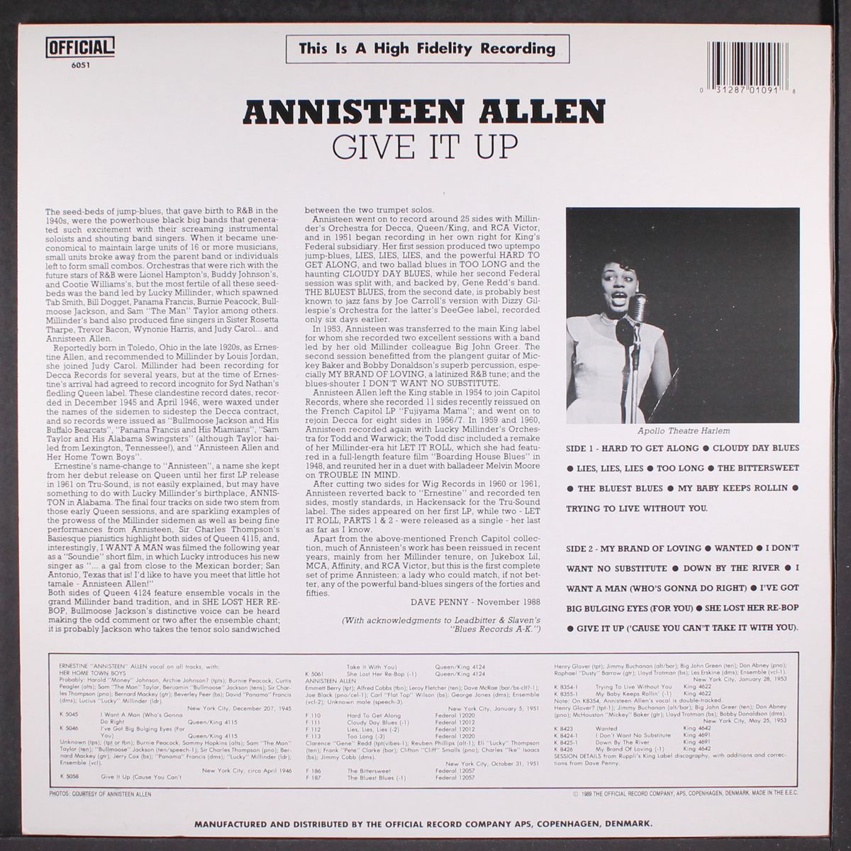give it up, 1945-1953 by ANNISTEEN ALLEN