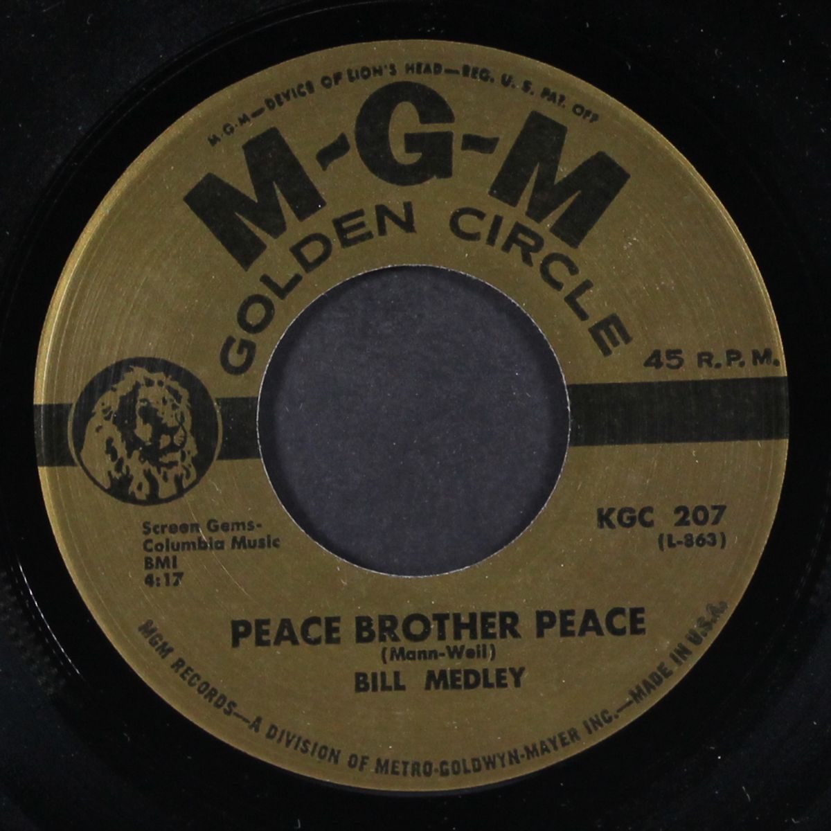 brown eyed woman / peace brother peace by BILL MEDLEY