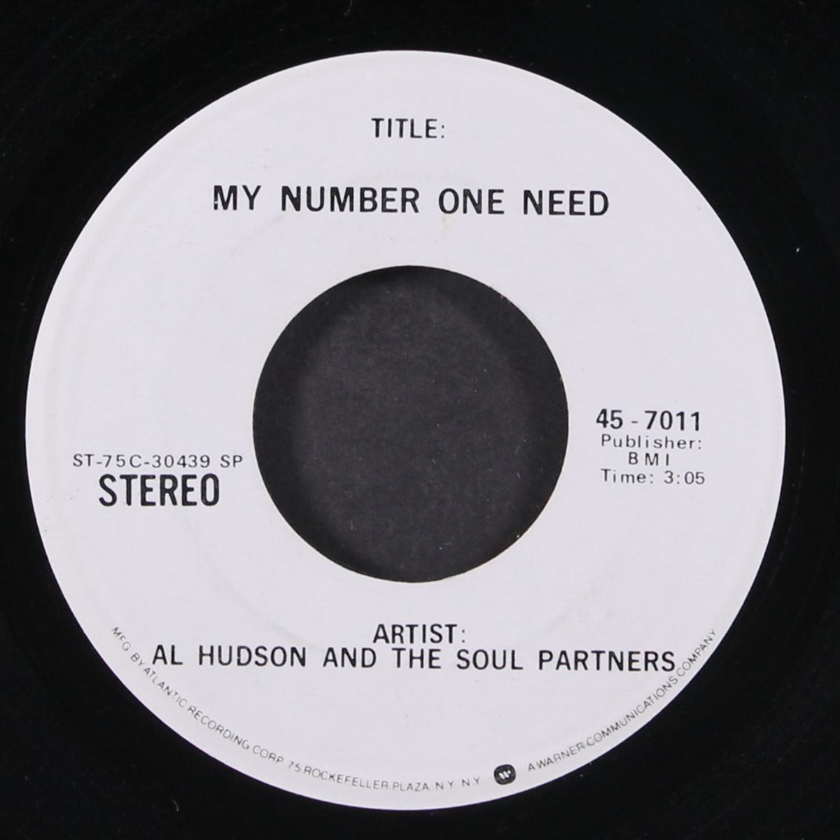 my number one need / mono by AL HUDSON & SOUL PARTNERS