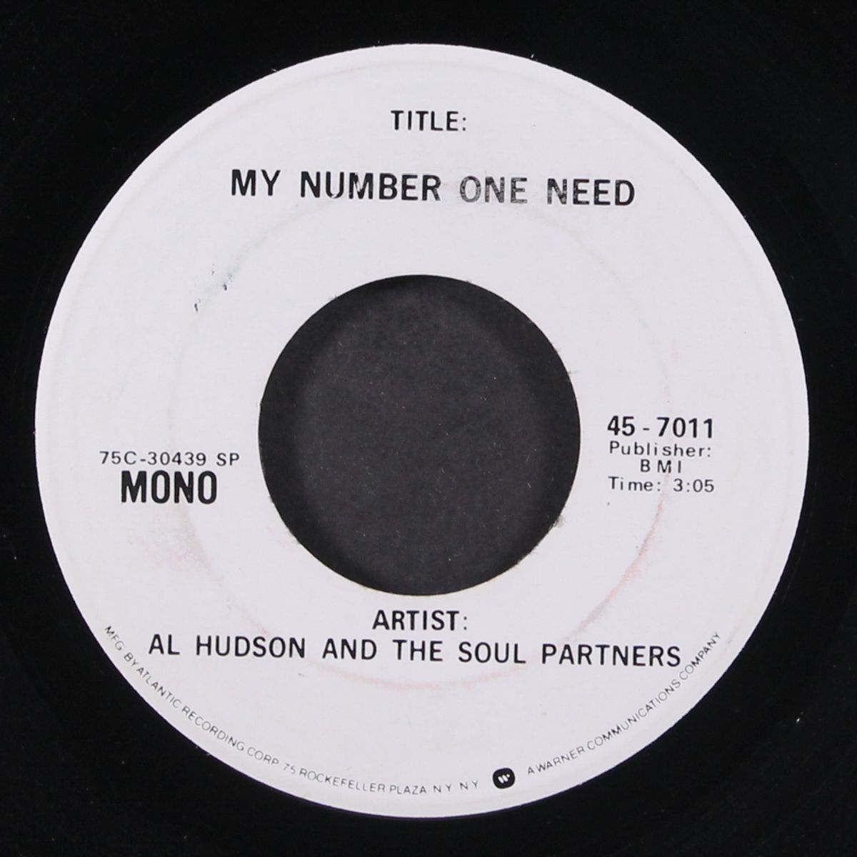 my number one need / mono by AL HUDSON & SOUL PARTNERS