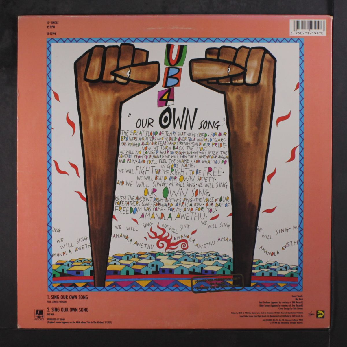 sing our own song by UB40