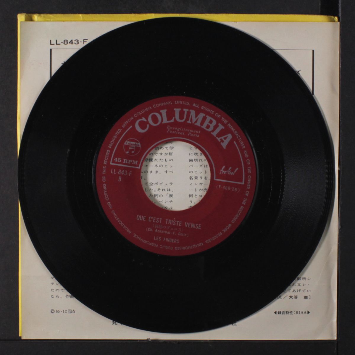 never love a stranger / que c'est triste venise by LES FINGERS