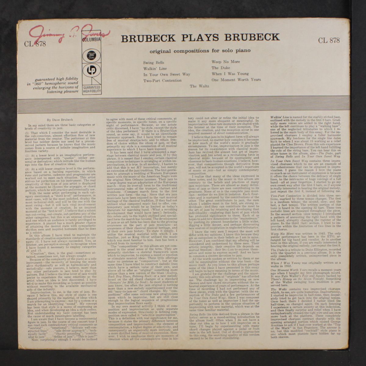 brubeck plays brubeck by DAVE BRUBECK