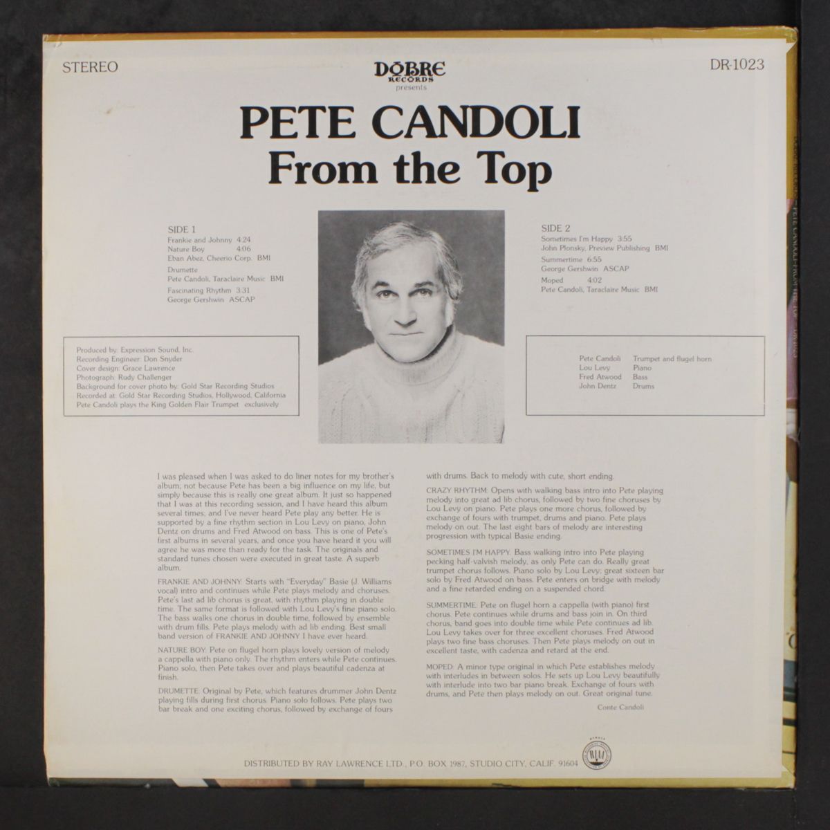 from the top by PETE CANDOLI