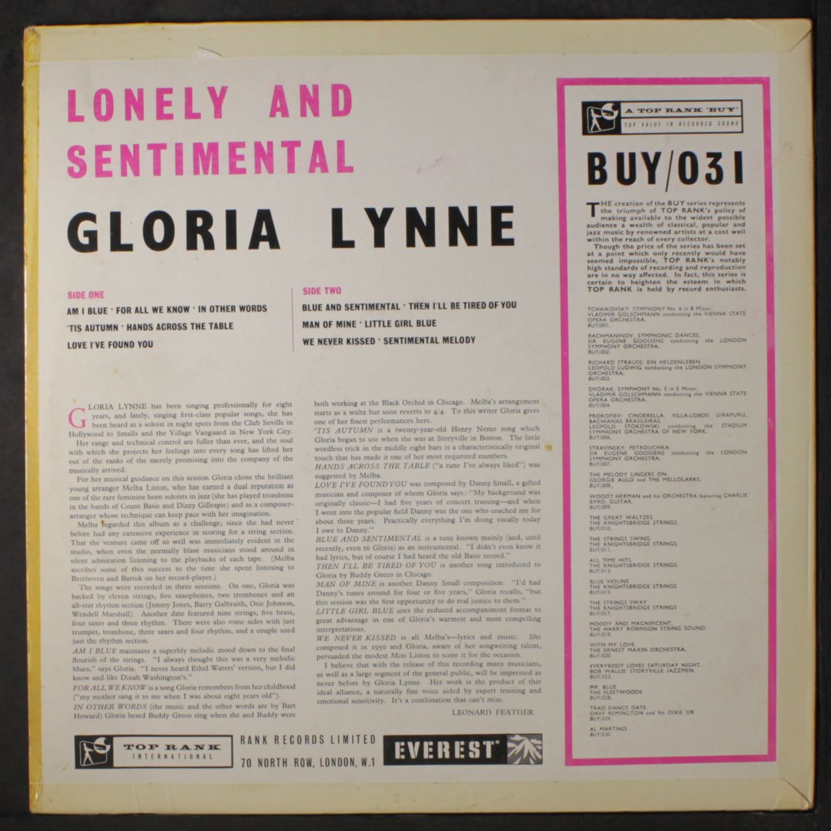 lonely and sentimental by GLORIA LYNNE