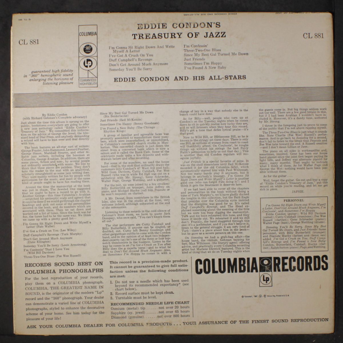 treasury of jazz by EDDIE CONDON