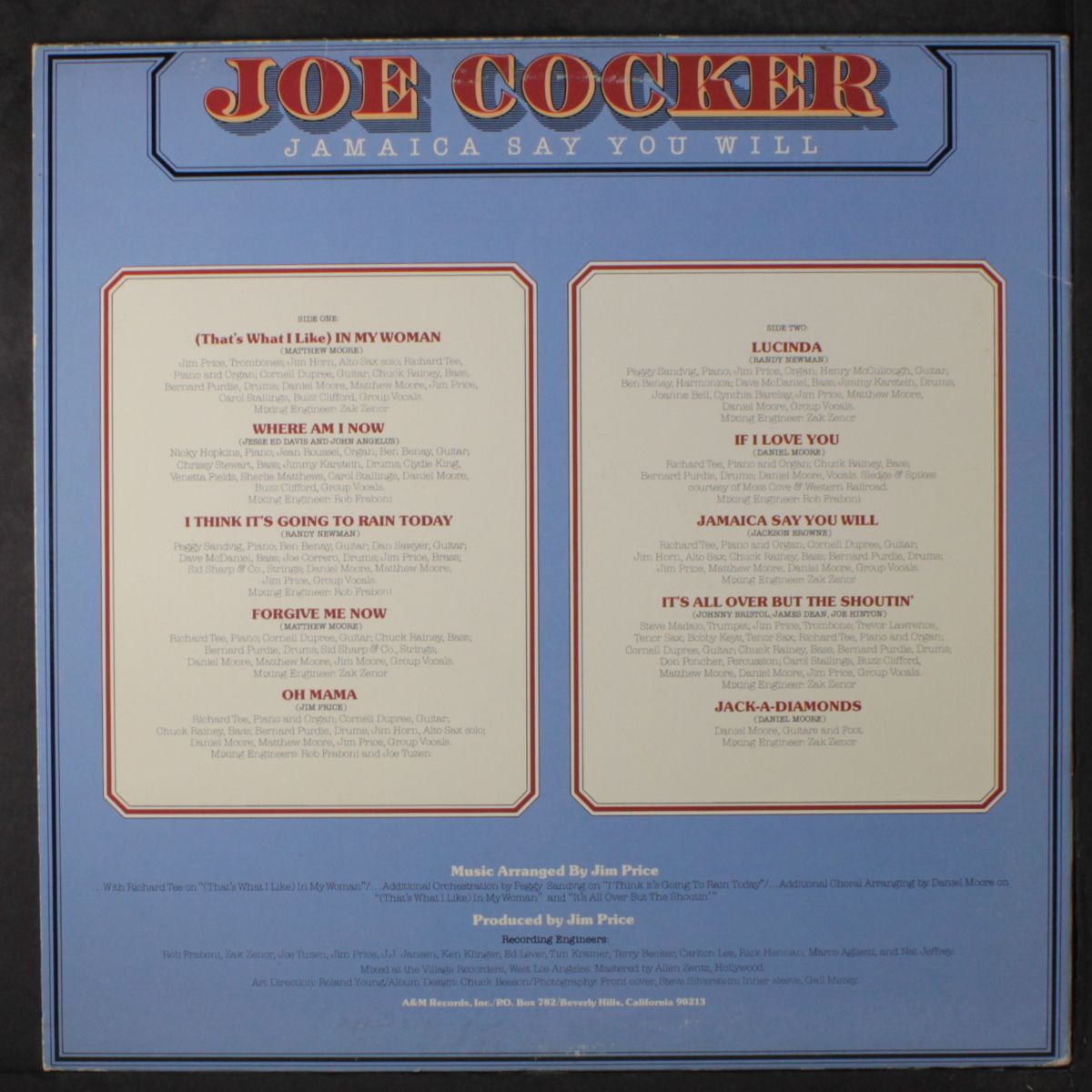 jamaica say you will by JOE COCKER