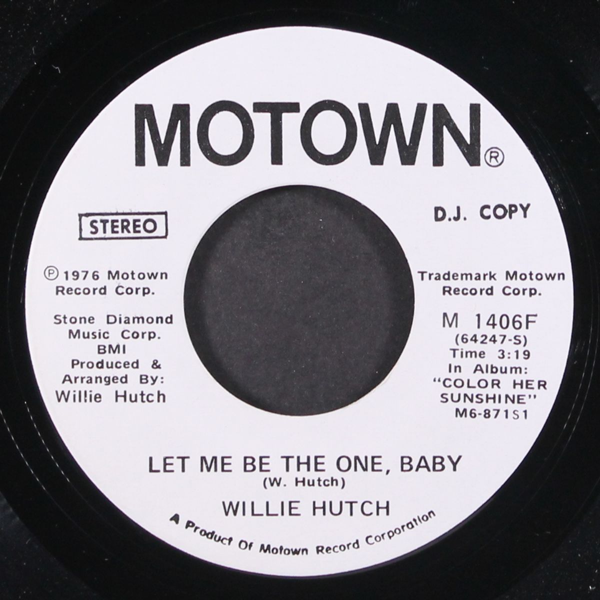 let me be the one, baby / mono by WILLIE HUTCH