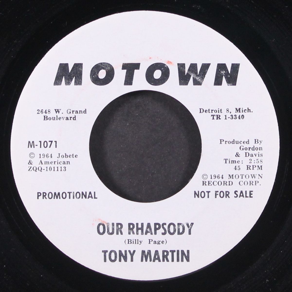 talkin' to your picture / our rhapsody by TONY MARTIN