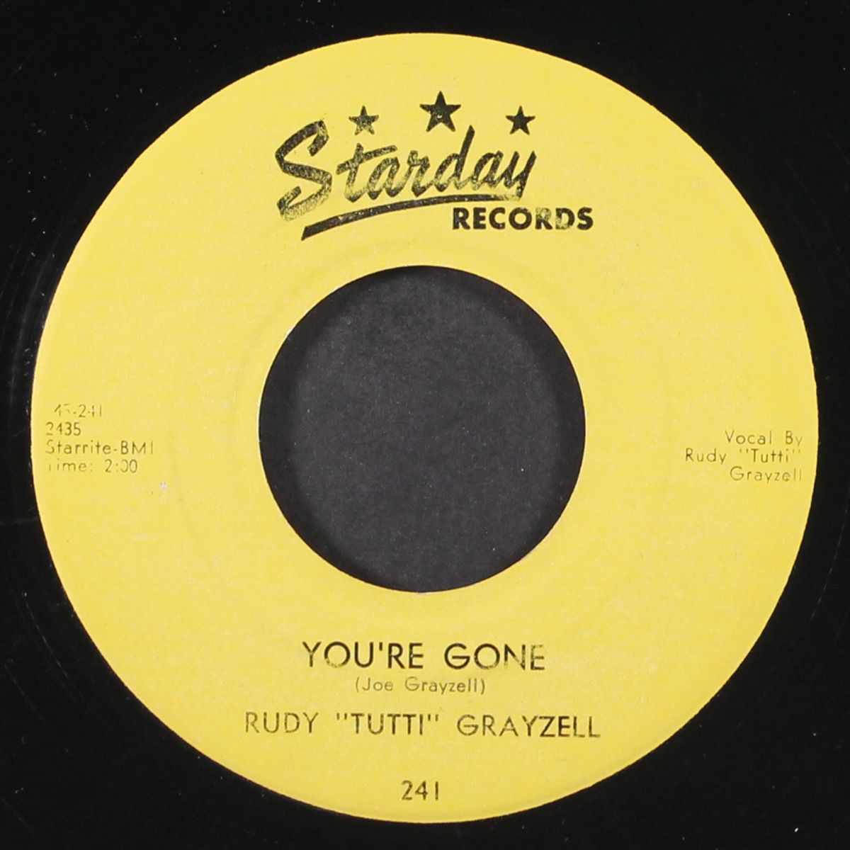 duck tail / you're gone by RUDY 'TUTTI' GRAYZELL