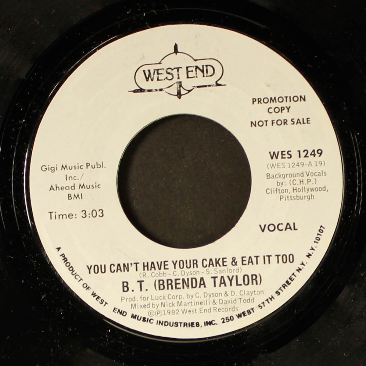 you can't have your cake & eat it too / same by (B. T.) BRENDA TAYLOR