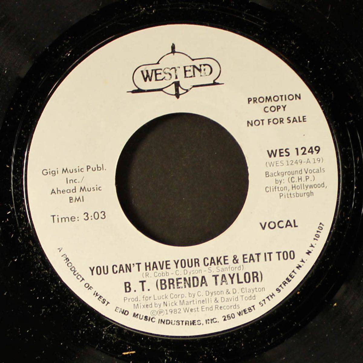 you can't have your cake & eat it too / same by (B. T.) BRENDA TAYLOR