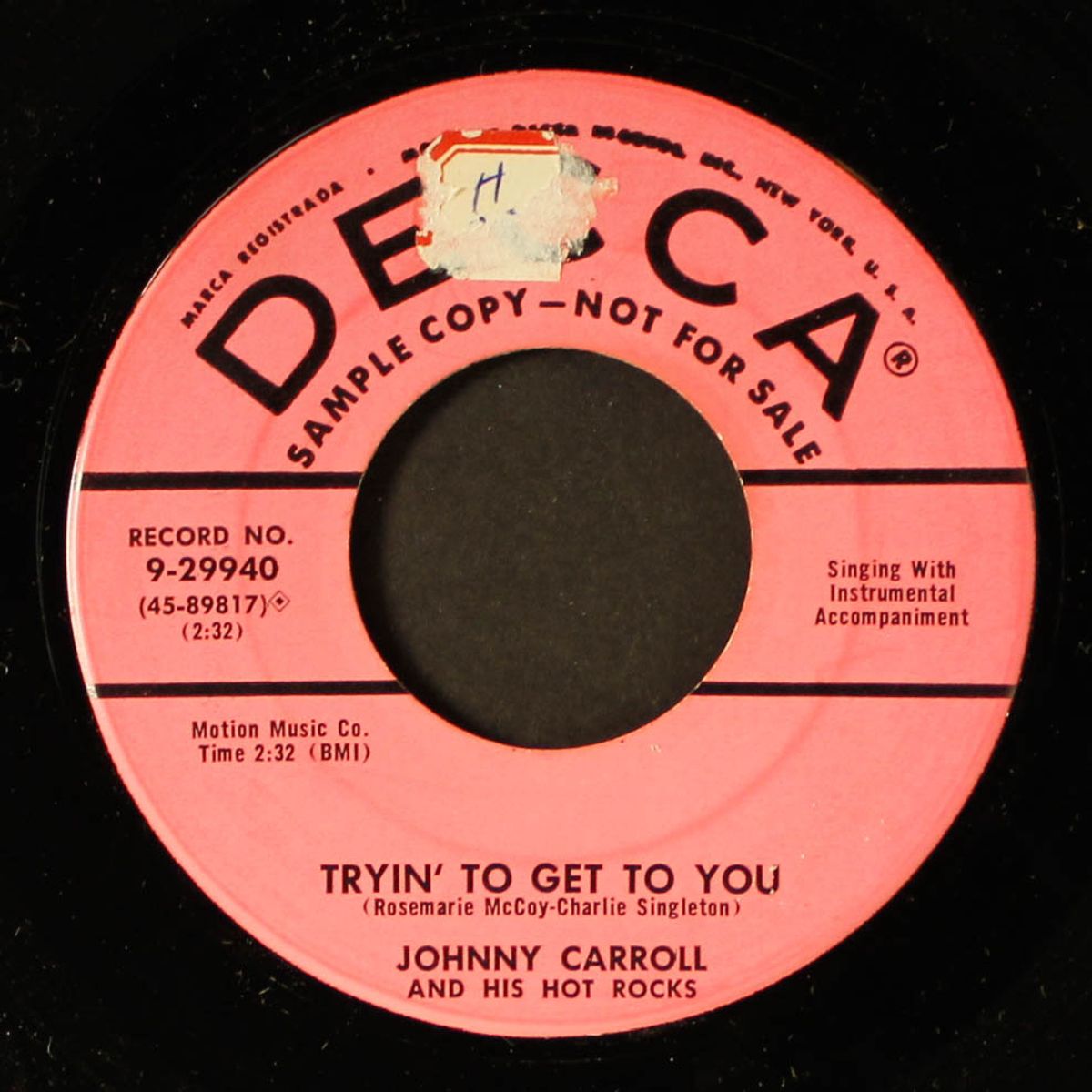 rock n' roll ruby / tryin' to get to you by JOHNNY CARROLL