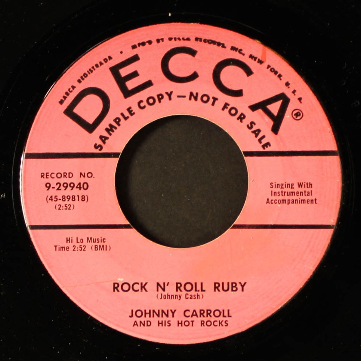 rock n' roll ruby / tryin' to get to you by JOHNNY CARROLL