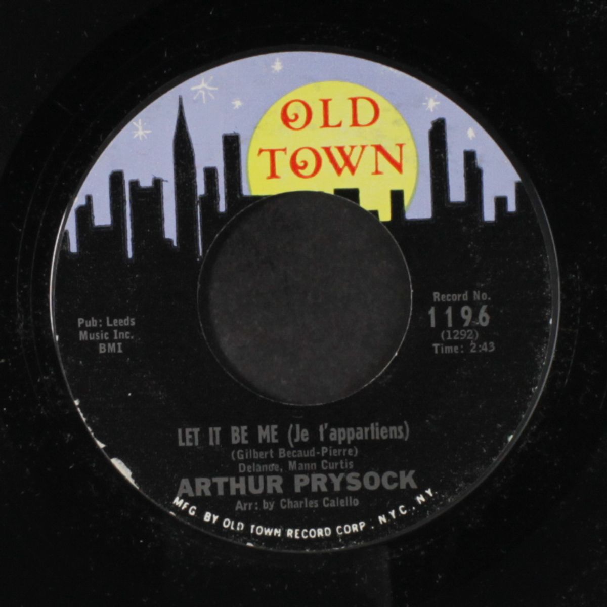 because / let it be me by ARTHUR PRYSOCK