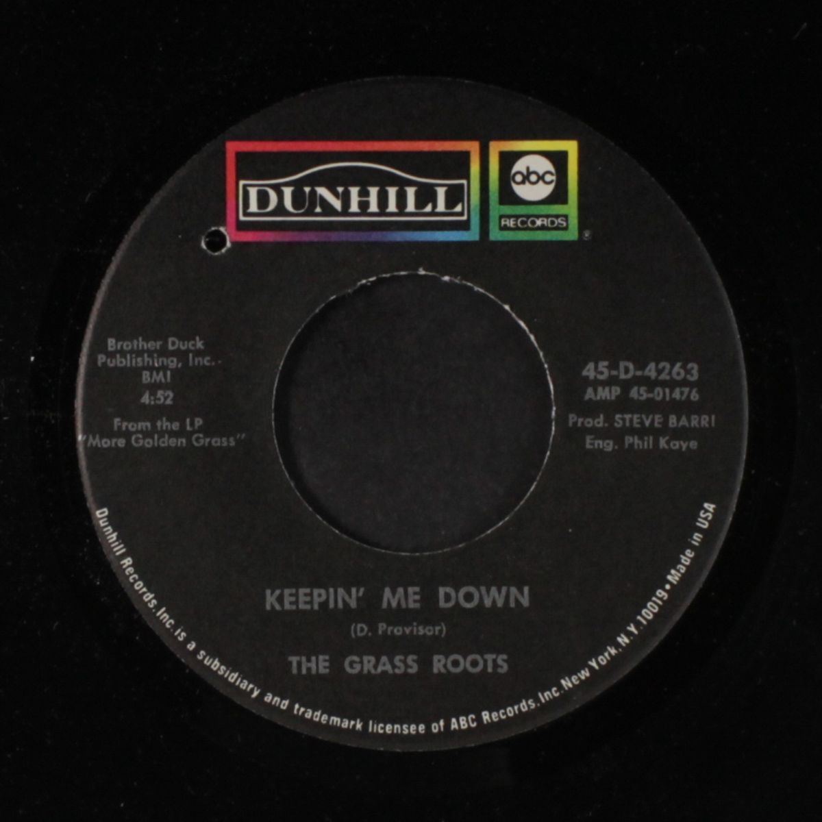 temptation eyes / keepin' me down by GRASS ROOTS