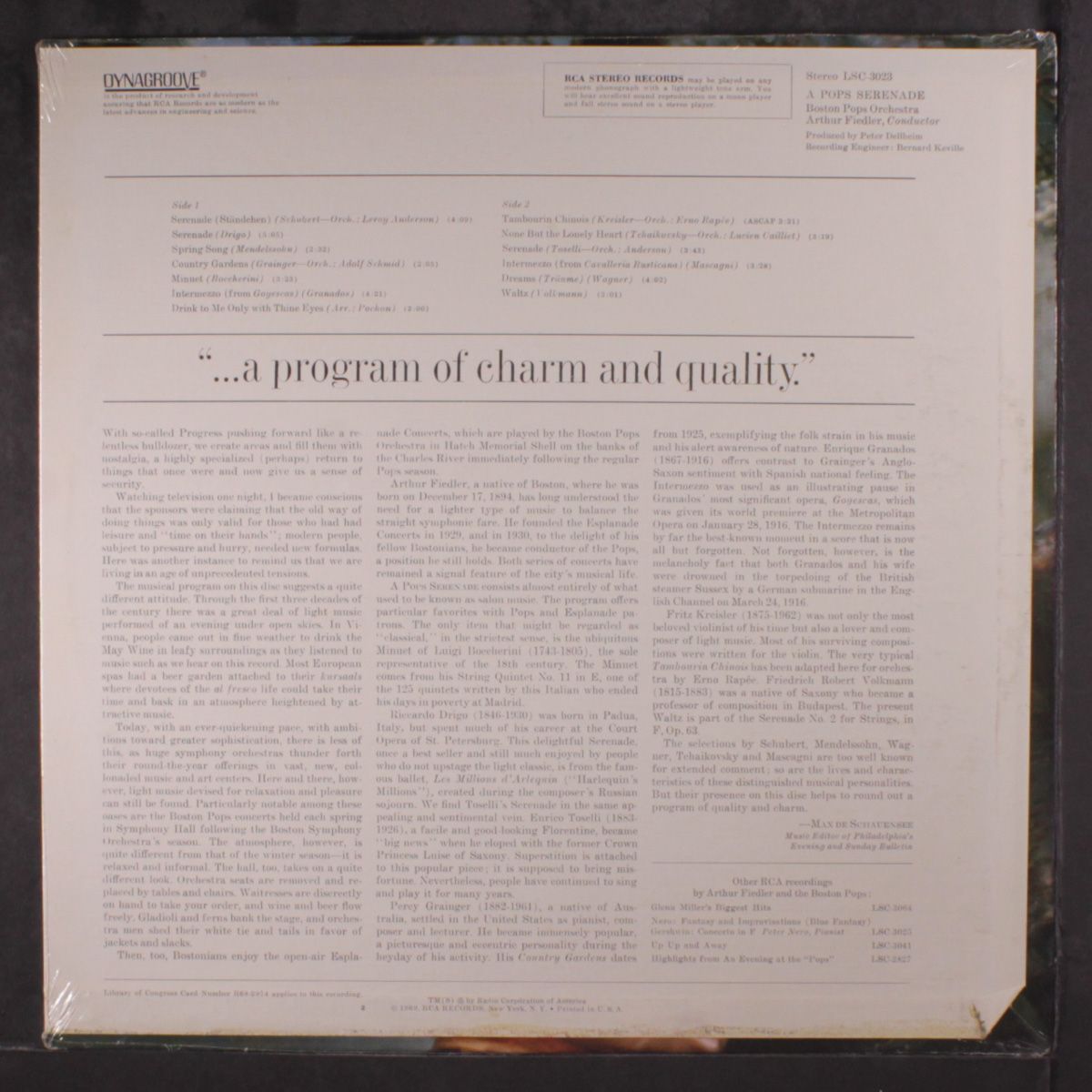 a pops serenade by ARTHUR FIEDLER & BOSTON POPS