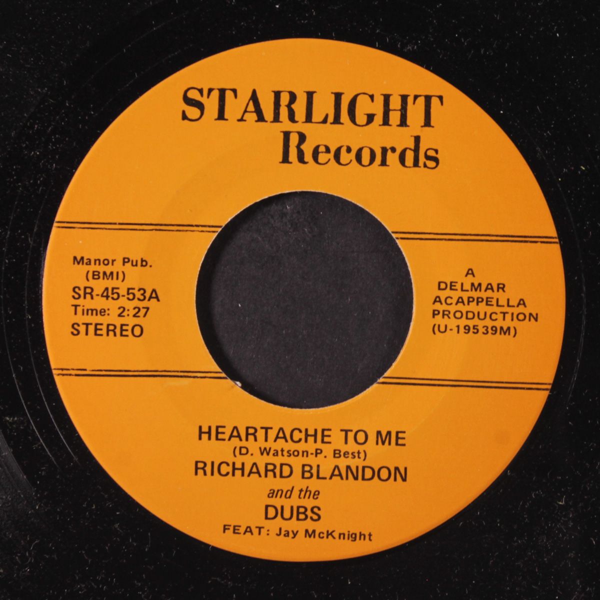 heartache to me / beside my love by RICHARD BLANDON & DUBS