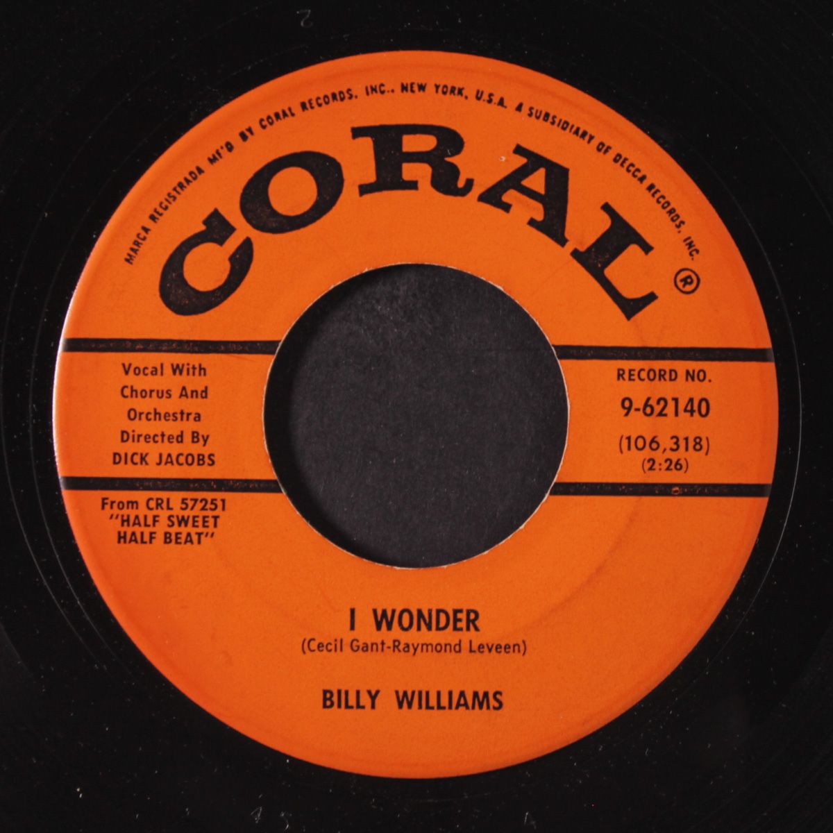 smack dab in the middle / i wonder by BILLY WILLIAMS