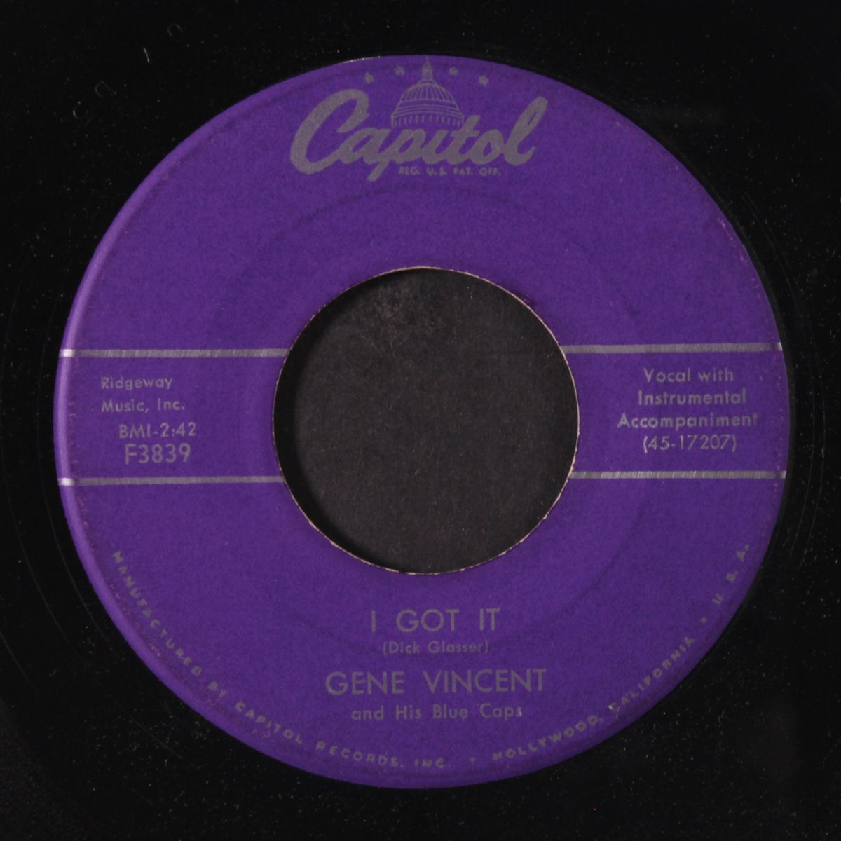 dance to the bop / i got it by GENE VINCENT