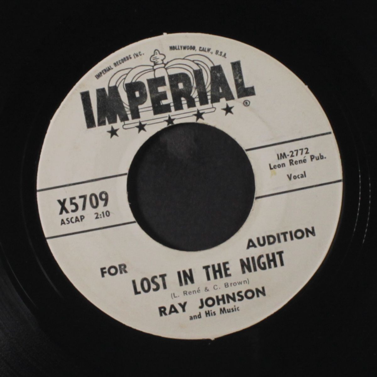 miss marty / lost in the night by RAY JOHNSON