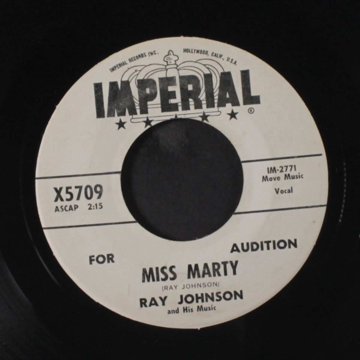 miss marty / lost in the night by RAY JOHNSON