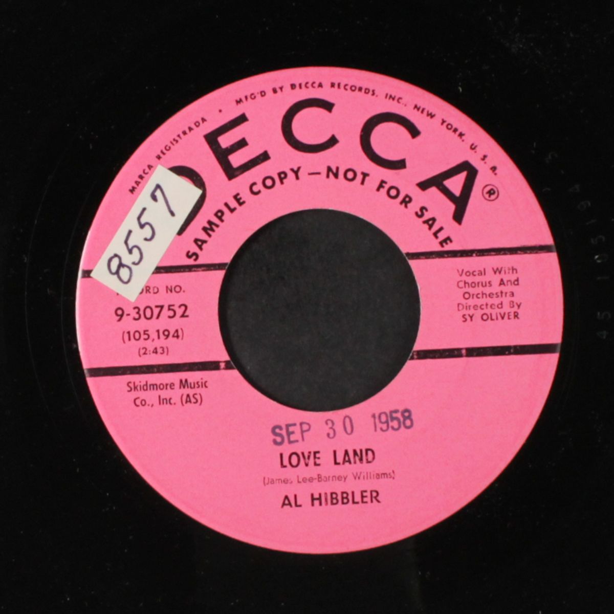 love me long, hold me close, kiss me warm and tender / love land by AL HIBBLER