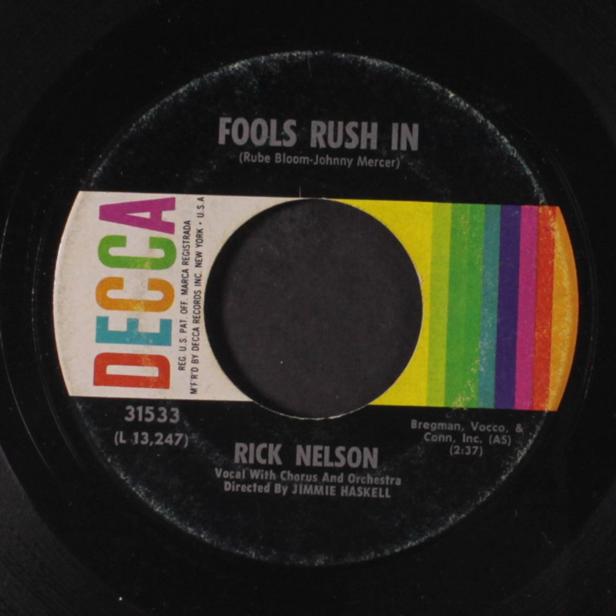 fools rush in / down home by RICK NELSON