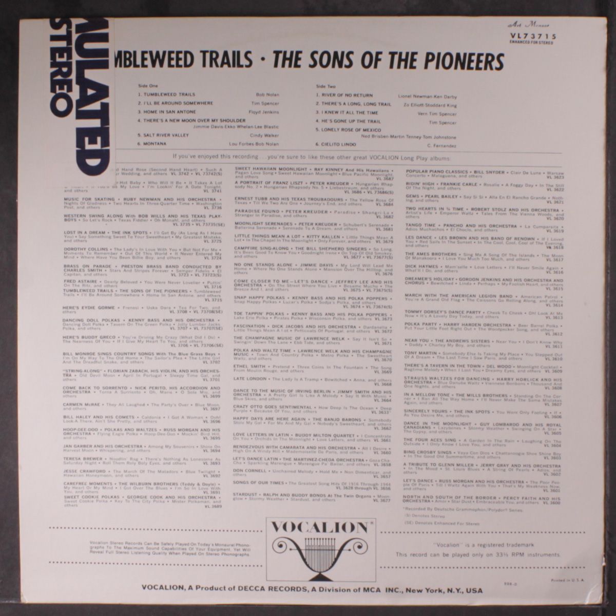tumbleweed trails by SONS OF THE PIONEERS