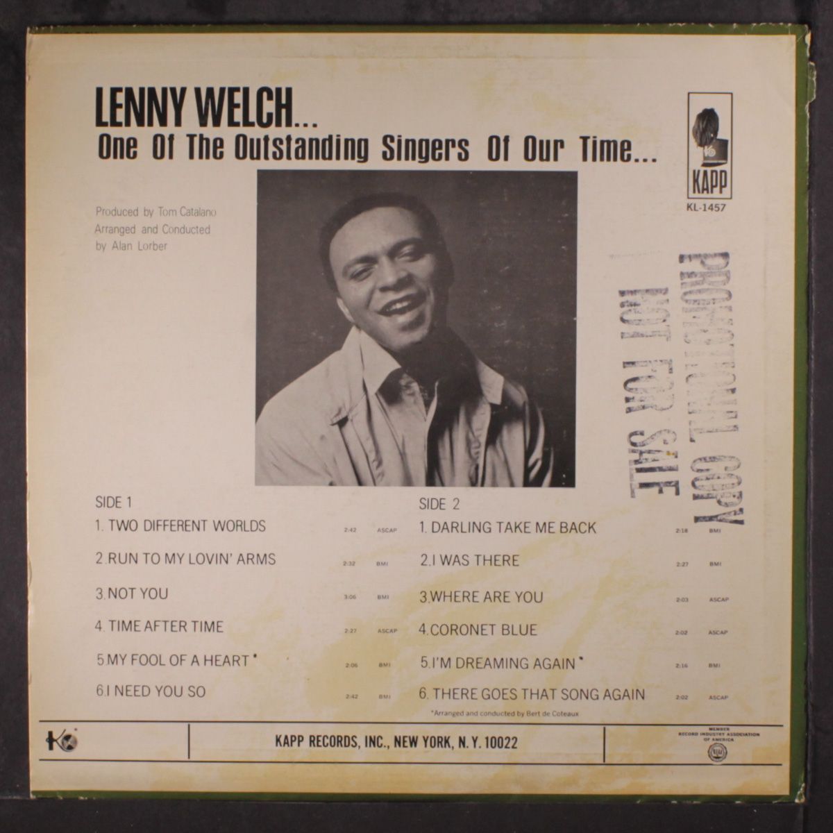 two different worlds by LENNY WELCH