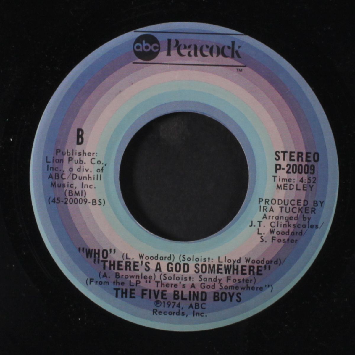 there's a god somewhere / i'm looking for a man by FIVE BLIND BOYS