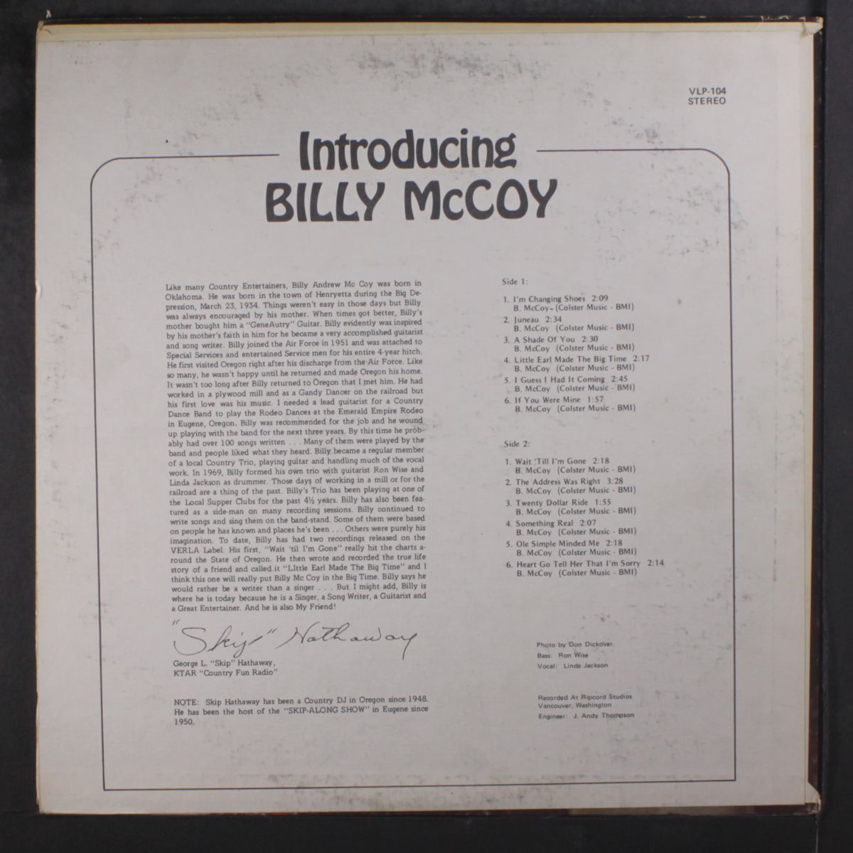 introducing by BILLY MCCOY