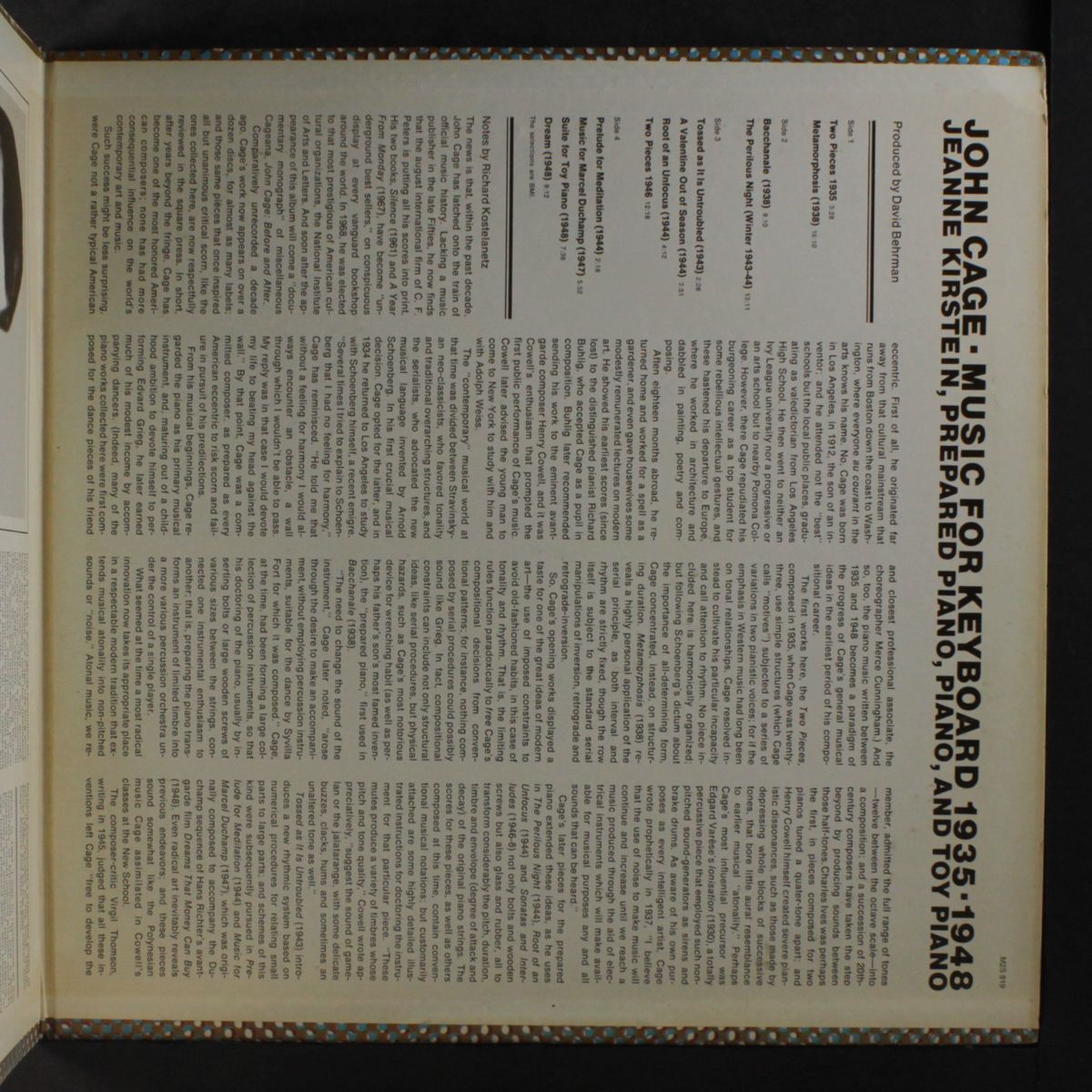 music for key board 1935-48 by JOHN CAGE
