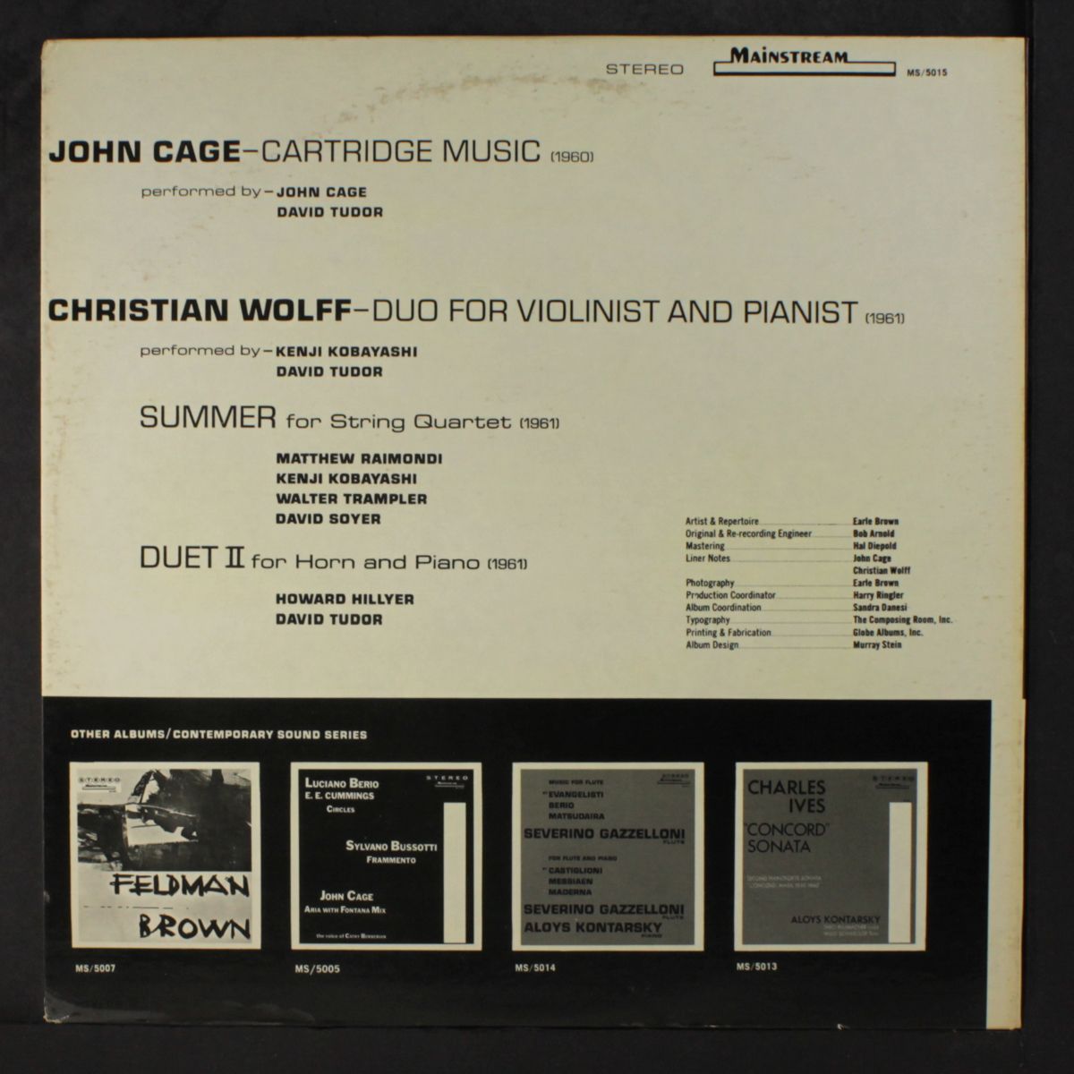 cartridge music / duo by JOHN CAGE / CHRISTIAN WOLFF