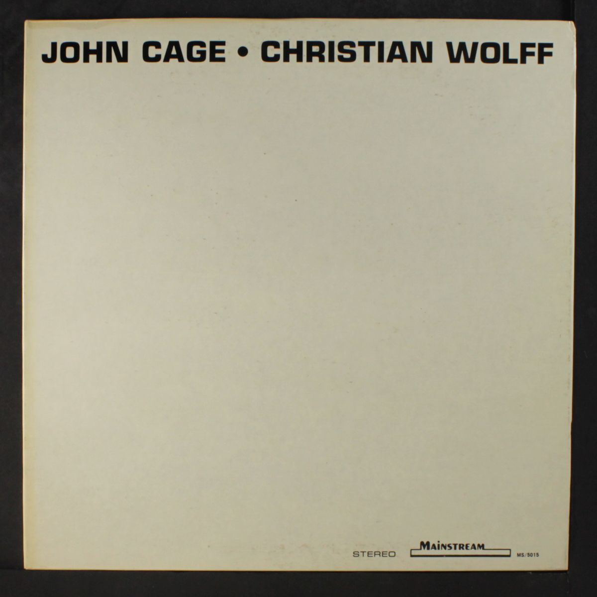 cartridge music / duo by JOHN CAGE / CHRISTIAN WOLFF