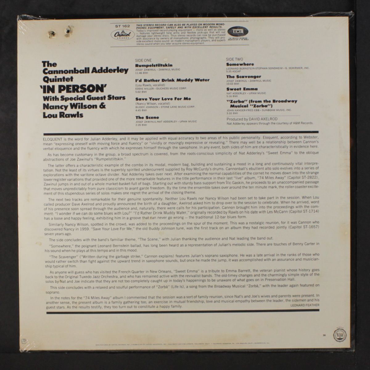 in person by CANNONBALL ADDERLEY