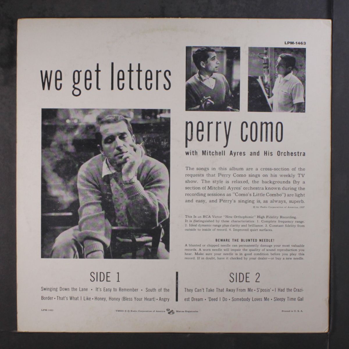 we get letters by PERRY COMO