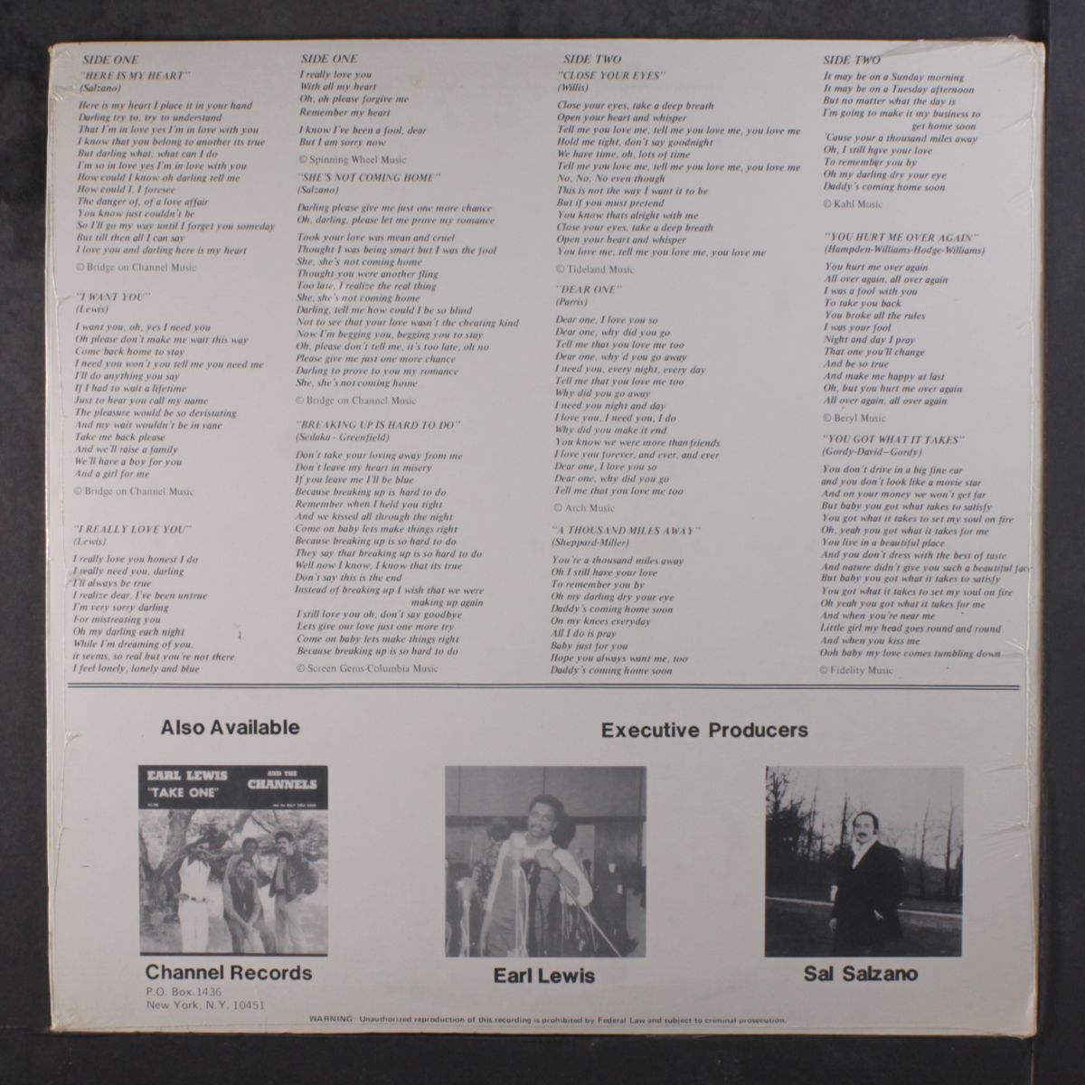 take two by EARL LEWIS & CHANNELS