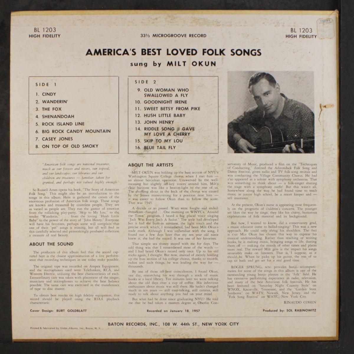 america's best loved folk songs by MILT OKUN