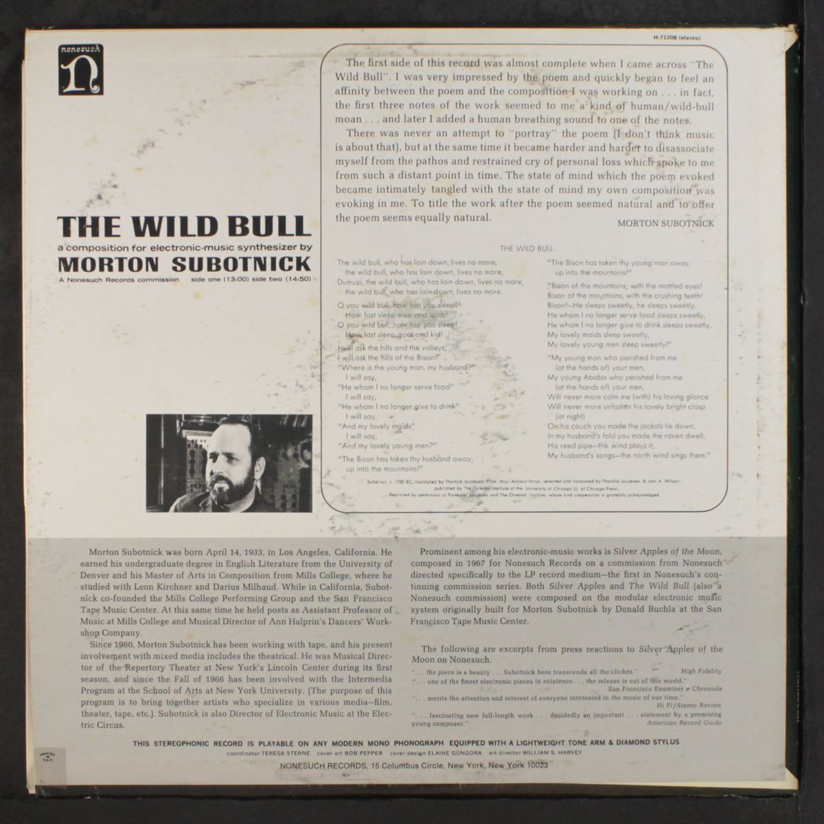 the wild bull by MORTON SUBOTNICK
