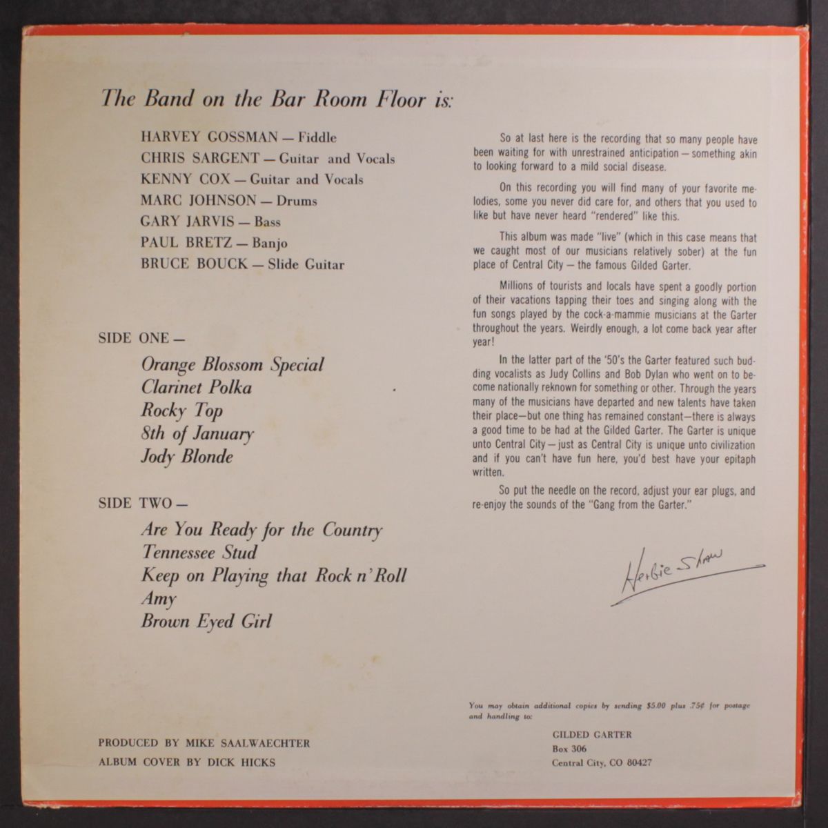 recorded live at the gilded carter by BAND ON THE BARROOM FLOOR