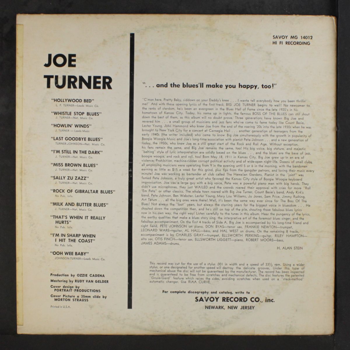 and the blues'll make you happy too by JOE TURNER