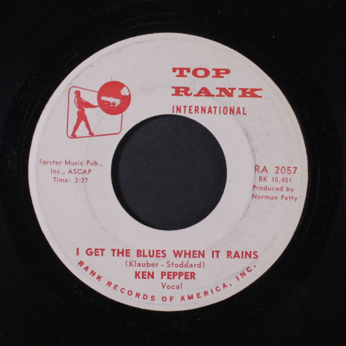 just a little at a time / i get the blues when it rains by KEN PEPPER